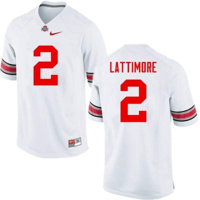 Men's Ohio State Buckeyes #2 Marshon Lattimore White Nike NCAA College Football Jersey Athletic AHF1344ED